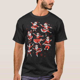 Camiseta Bailarín de ballet de Navidad Papá Noel Bailarina