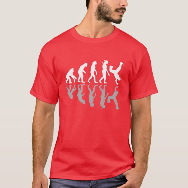 Camiseta Bailarín de Breakdancing Evolución Humana Bailarín (Anverso)