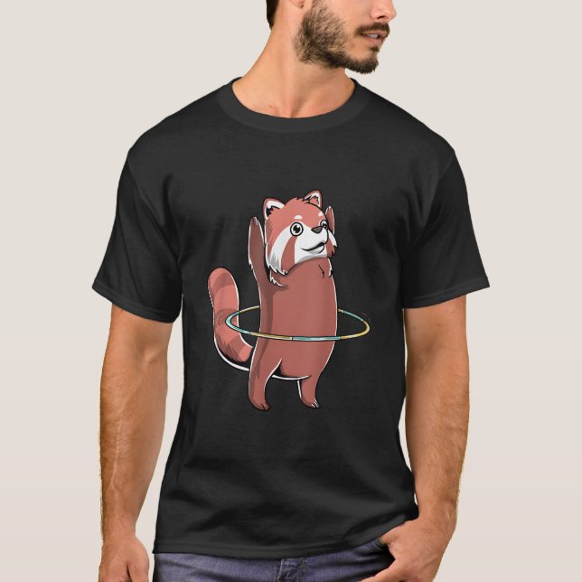 Camiseta Bailarín de Hula Hoop de Panda Rojo Ejercicio de C (Anverso)