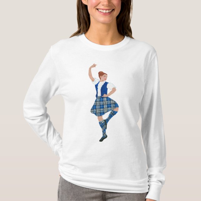 Camiseta Bailarín de las Highlands escocesas - Nevil Plaid (Anverso)