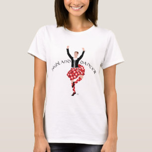 Camiseta Bailarín de las Highlands escocesas Rojo y Negro