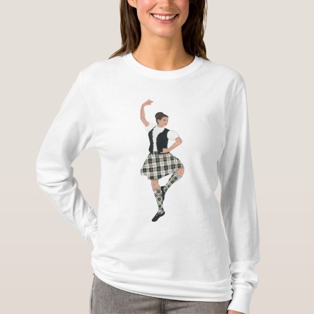 Camiseta Bailarín de las Highlands escocesas Tartán MacPher (Anverso)