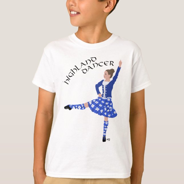 Camiseta Bailarín de las Tierras Altas de Azul (Anverso)