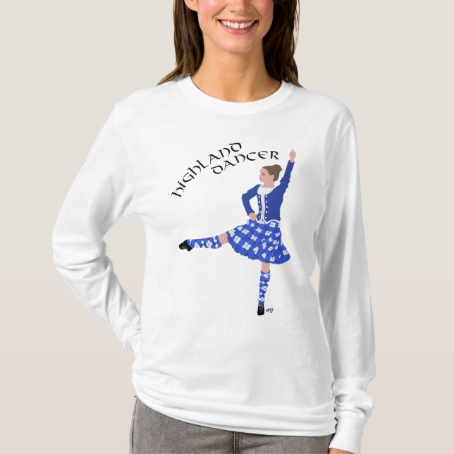 Camiseta Bailarín de las Tierras Altas en Azul (Anverso)