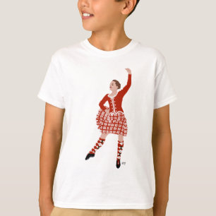 Camiseta Bailarín de las Tierras Altas escocesas de rojo