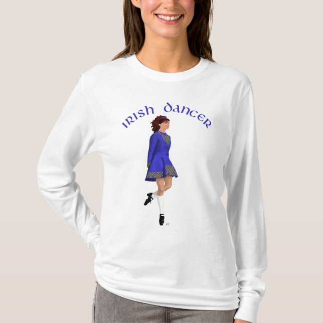 Camiseta Bailarín de Step Irlandés - Azul (Anverso)