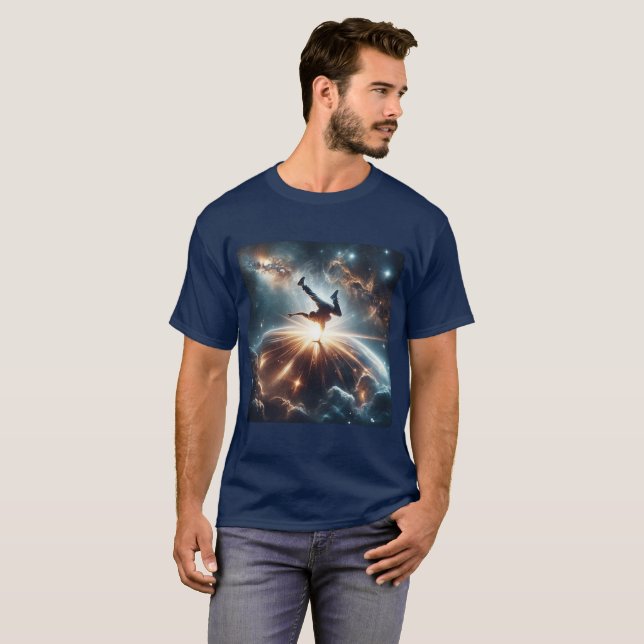 Camiseta Bailarín en acción, Ai, acción en galaxia (Anverso completo)