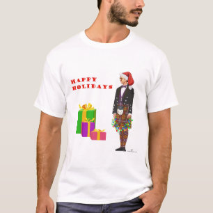 Camiseta Bailarín escocés de las Tierras Altas en Navidad