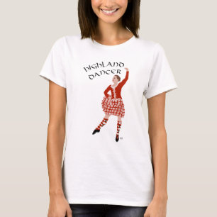 Camiseta Bailarín escocés de tierras altas en rojo