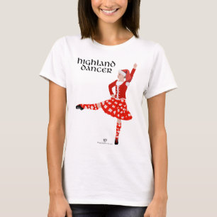 Camiseta Bailarín escocés de tierras altas en rojo navidade