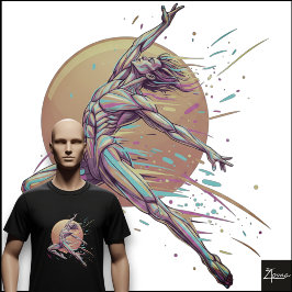 Camiseta Bailarín masculino abstracto Figura saltarina de n