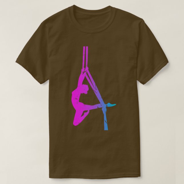Camiseta Bailarina aérea silueta aérea yoga de seda (Diseño del anverso)