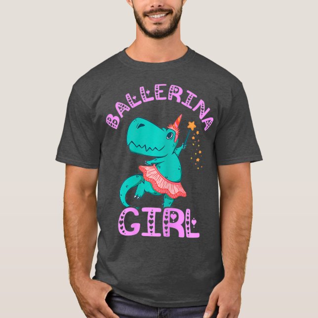 Camiseta Bailarina bailarina de ballet Chica Dino Danzando  (Anverso)