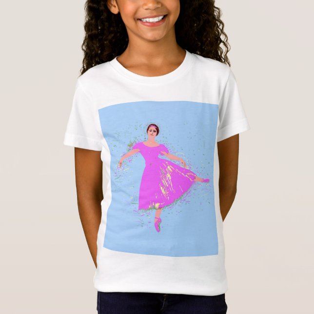 Camiseta Bailarina bailarina Magenta Vestido Rosa (Anverso)