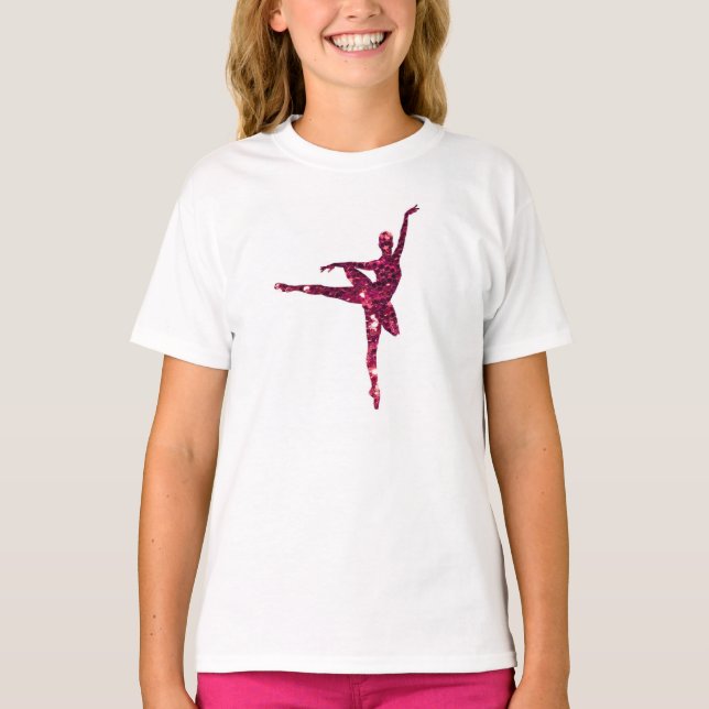 Camiseta Bailarina brillante rosada (Anverso)