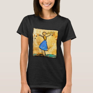 Camiseta Bailarina con falda azul pintura de Egon Schiele