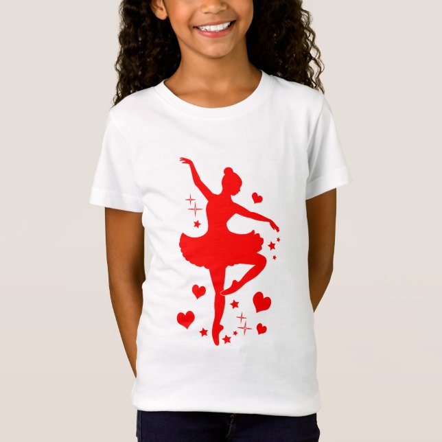 Camiseta Bailarina con los corazones en silueta (Anverso)