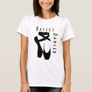 Camiseta Bailarina de ballet con zapatos de ballet negro en