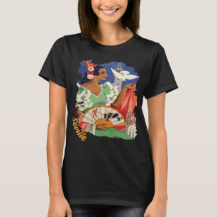 Camiseta Bailarina de Flamenco de Sevilla España Rojo Viaje
