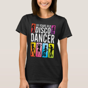 Camiseta Bailarina disco de 55 años feliz cumpleaños para m