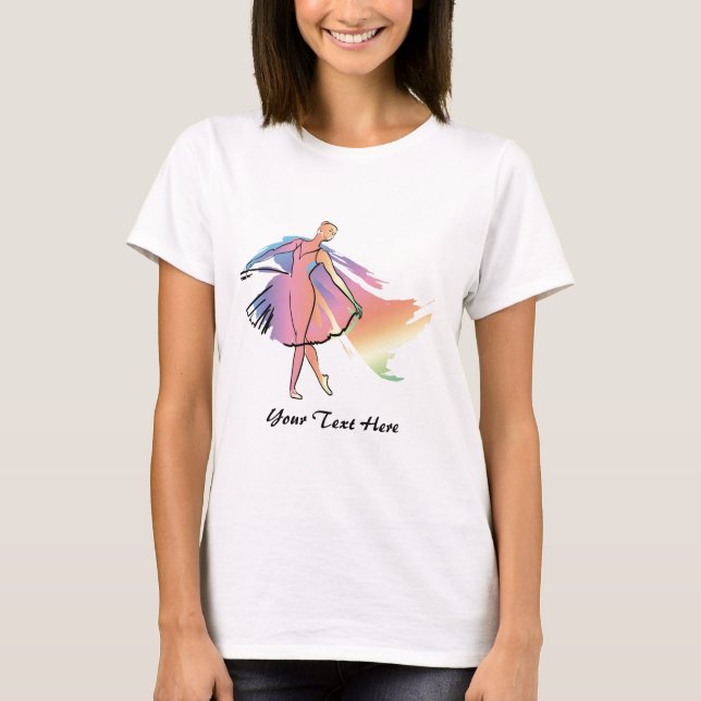 Camiseta Bailarina en colores pastel (personalizable) (Anverso)