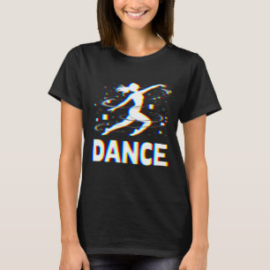 Camiseta Bailarina Glitch EDM - Silhouette abstracta