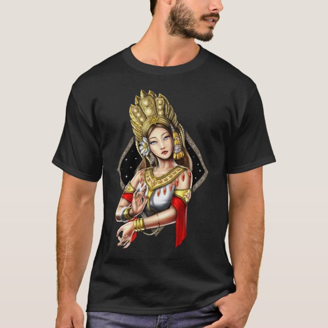 Camiseta Bailarina Khmer Apsara de Camboya (Anverso)