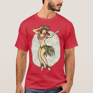 Camiseta Bailarina retro hawaiana de Chica hula