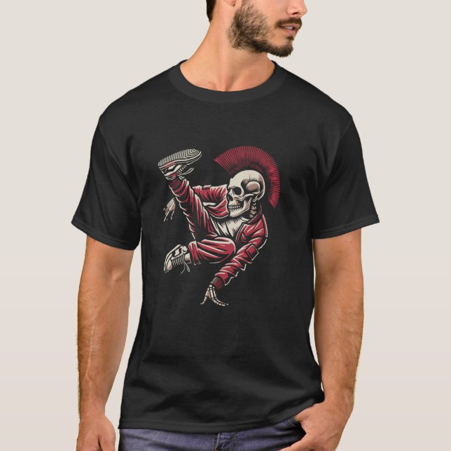 Camiseta Bailarina Skeleton Breakdance Dancing - Bboy I (Anverso)