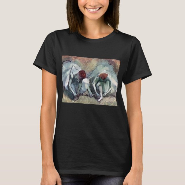 Camiseta Bailarinas atándose los zapatos por Edgar Degas (Anverso)