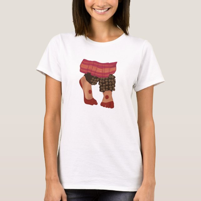Camiseta Bailarinas de Bharatanatyam Diseño de pies persona (Anverso)
