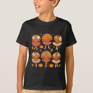 Camiseta Bailarinas otoñales bailando lindo Día de Acción d