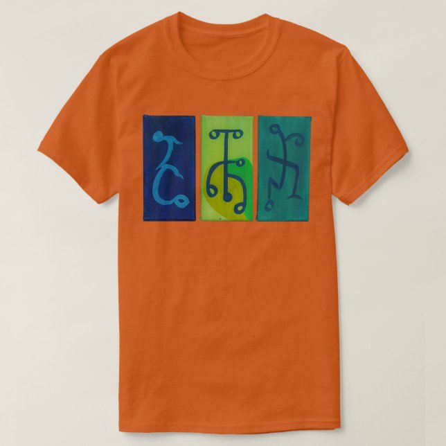 Camiseta Bailarines azules y verdes (Diseño del anverso)