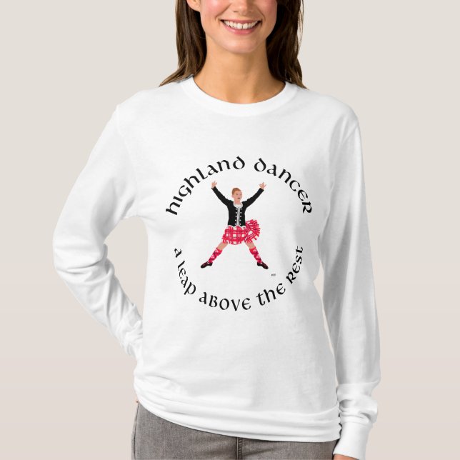 Camiseta Bailarines de las tierras altas dan un salto por e (Anverso)