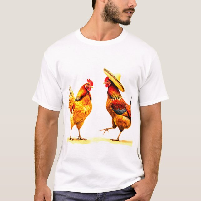 Camiseta bailarines de pollo latinos (Anverso)