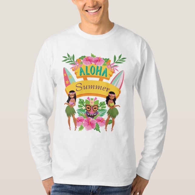 Camiseta Bailarines hawaianos de Hula del tótem de Tiki de (Anverso)