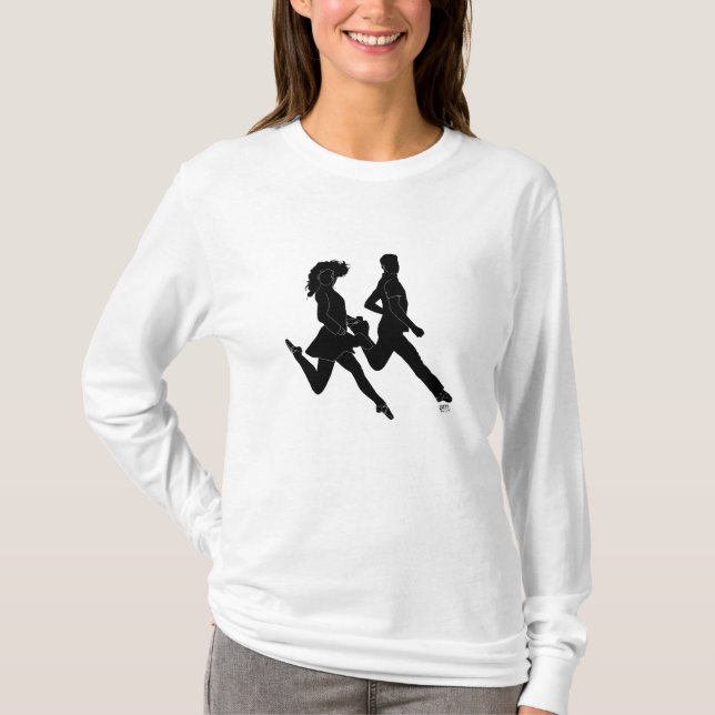 Camiseta Bailarines Irlandeses de Step en Silueta (Anverso)