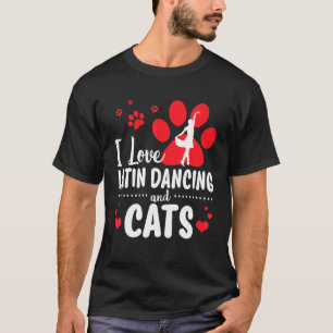 Camiseta Bailarines Me encanta el baile latino y los gatos