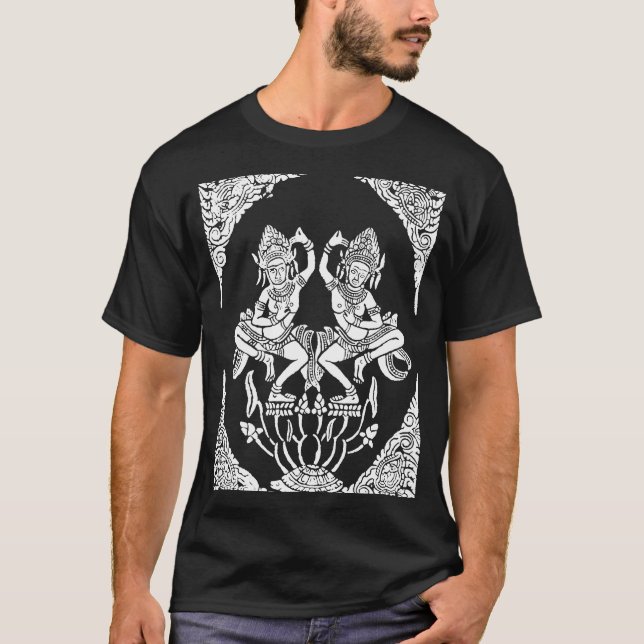 Camiseta Baile Apsara bailando Nymph Souv hindú y budista (Anverso)