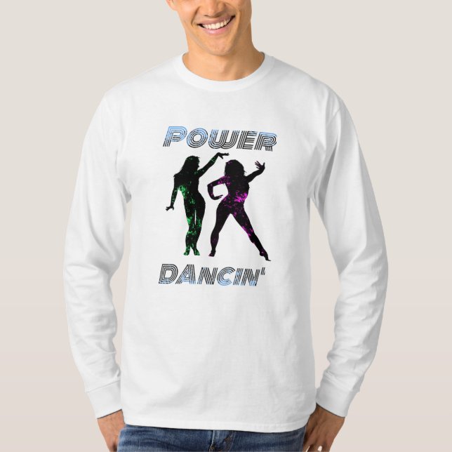 Camiseta Baile - Chicas de baile Retro Power Dancing estilo (Anverso)