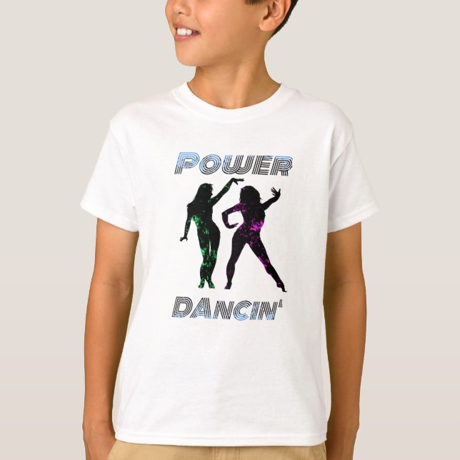 Camiseta Baile - Chicas de baile Retro Power Dancing estilo (Anverso)