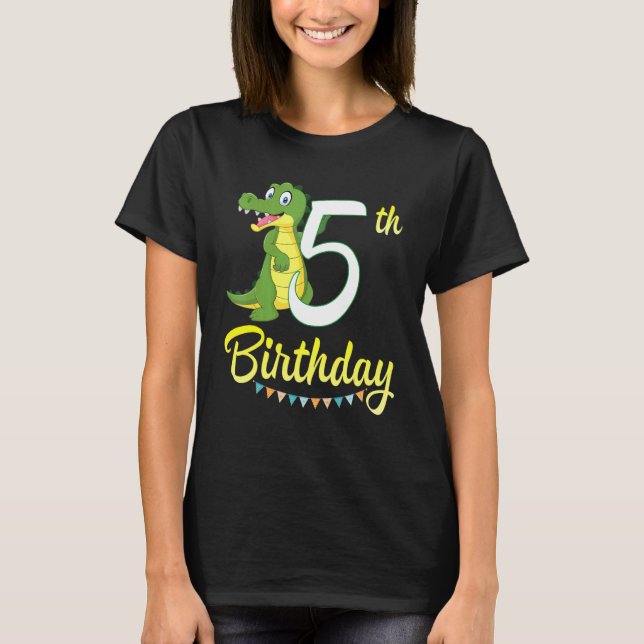 Camiseta Baile Cocodrilo Feliz 5 Años Para Mí 5 Años (Anverso)