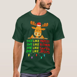 Camiseta Baile Como Escarcha Escarcha Rudolph Dale A Santa 