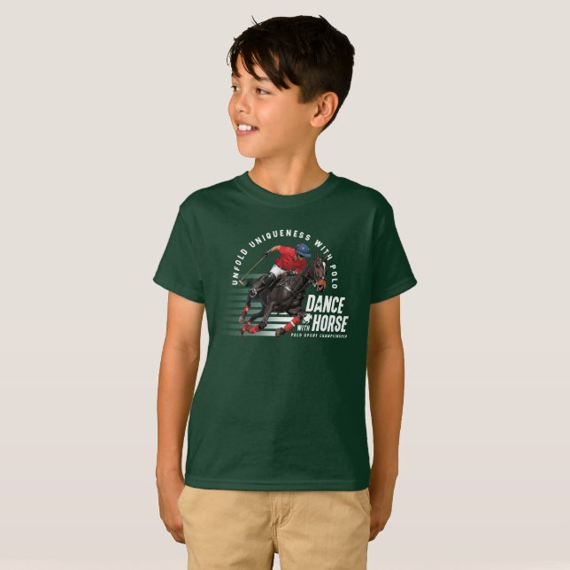 Camiseta Baile con caballo (modo oscuro) | Niño (Anverso completo)