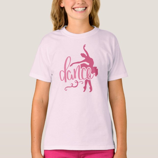 Camiseta Baile de ballet rosado Ballerina Silhouette  (Anverso)