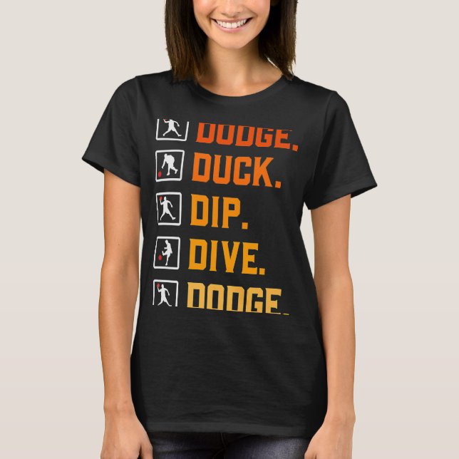 Camiseta Baile de béisbol Dip Duck Dodge Duck Dip D (Anverso)