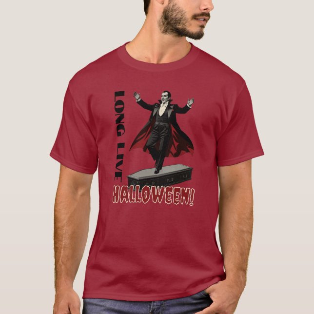 Camiseta Baile de Drácula en un ataúd: Larga vida a Hallowe (Anverso)