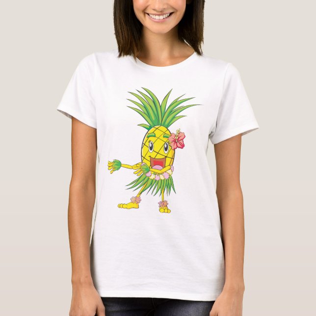 Camiseta Baile de encargo del bailarín de Hula de la piña (Anverso)