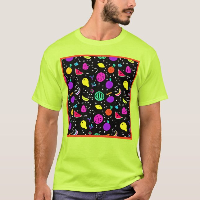 Camiseta Baile de frutas de neón enérgica (Anverso)