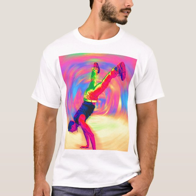 Camiseta Baile de la calle, arco iris, radial (Anverso)